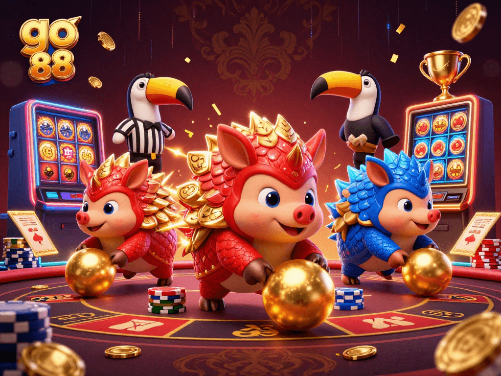 Engage in the exciting world of go 88 with vibrant casino action featuring rival pangolins.