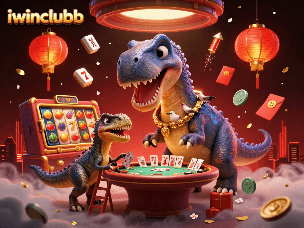 Engage with iwinclubb's vibrant casino atmosphere full of thrilling slot reels and playful characters.