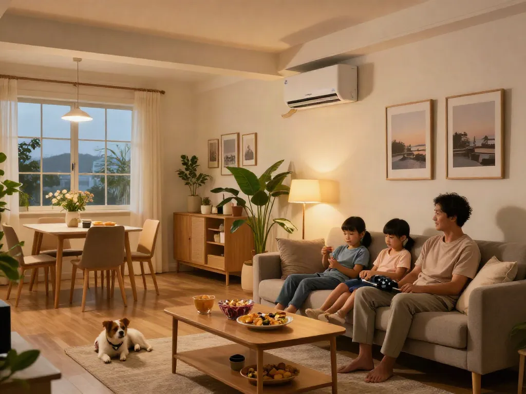 Experience optimal comfort with a stylish 2400 btu mini split in a cozy living room setting.