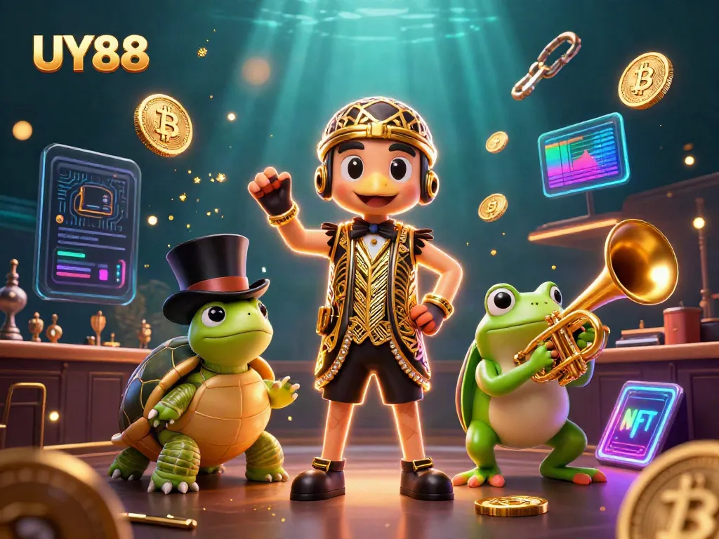 Experience the lively world of UY88 with colorful characters and vibrant gambling elements.