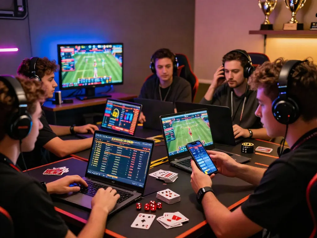Gaming community discussing strategies for login situs m88 in a vibrant setup.