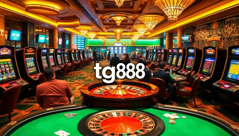 Experience thrilling gameplay at tg88 casino with poker chips and roulette wheel on display.