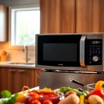Showcase of Microwave Oven Sales with modern aesthetics and culinary creativity.