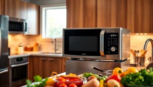Showcase of Microwave Oven Sales with modern aesthetics and culinary creativity.