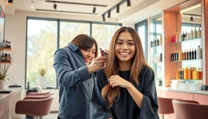Experience the melhor salão de cabelo with expert stylists in a stylish, inviting setting.