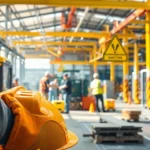 Understanding physical hazards in a workplace setting with safety measures in place.