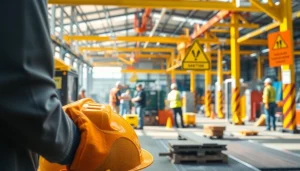 Understanding physical hazards in a workplace setting with safety measures in place.