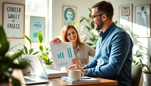 Ideal career coaching session in a modern office with guidance and support.