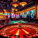 Shbet players engaging in high-stakes gameplay at a vibrant casino table with roulette wheel and chips.