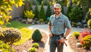 Professional landscaping contractor Pleasanton creating a stunning garden, showcasing expert design skills.