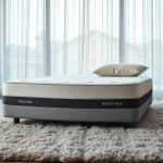Experience the comfort of a Tempur Pedic base set in a serene bedroom environment.