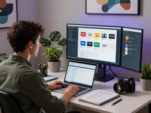 Digital workspace analyzing NSFW content with metrics and guidelines.