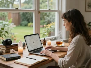 How to break a trauma bond during an Akashic Records session in a serene home office.