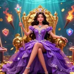 Experience vibrant slot gameplay with gk88’s enchanting casino scene featuring a regal gamer.