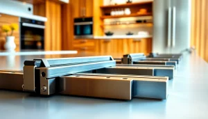Robust drawer slides manufacturer showcasing functionality and quality in a modern kitchen.