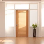 Single leaf swing door enhancing a modern interior with elegant design and natural lighting.