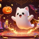 Engage in fun gaming experiences at okfun with a lively haunted casino theme displayed through vibrant characters and dynamic elements.